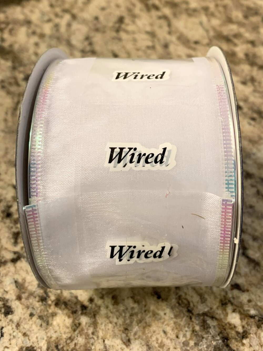 White Organza Wired Ribbon - 2.5" x 15 ft - New in Package - Michael's